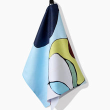 Load image into Gallery viewer, Geometry Tea Towel - Poppies on Blue