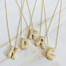 Load image into Gallery viewer, Crystal Bubble Initial Necklace