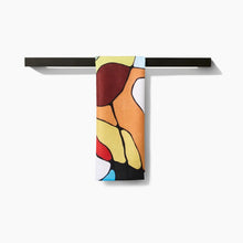 Load image into Gallery viewer, Geometry Tea Towel - Poppies on Blue