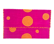 Load image into Gallery viewer, Polka Dot Straw Envelope Clutch