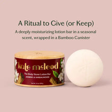 Load image into Gallery viewer, Kate McLeod Jasmine & Sandalwood | Deep Moisturizing Lotion Bar