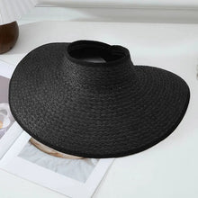 Load image into Gallery viewer, Straw Woven Oversized Wide Brim Sun Visor