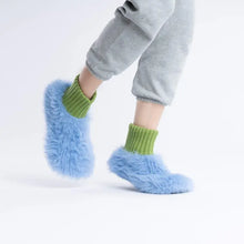 Load image into Gallery viewer, Fur Sock Slippers - Periwinkle