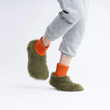Load image into Gallery viewer, Fur Sock Slippers - Moss