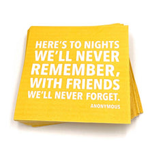 Load image into Gallery viewer, Beverage Napkins - To Nights We'll Never Remember