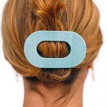 Load image into Gallery viewer, TELETIES Totally Turquoise Round Flat Hair Clip - 2 Sizes
