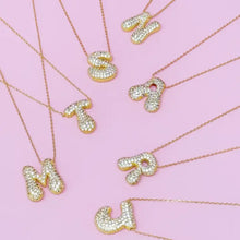 Load image into Gallery viewer, Crystal Bubble Initial Necklace