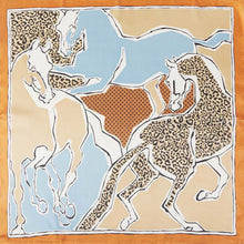 Load image into Gallery viewer, Scarf - Square Pop Art Horse & Leopard Square Silky Satin Bandana