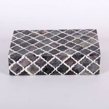 Load image into Gallery viewer, Decorative Box - Moroccan Pattern: Grey & White