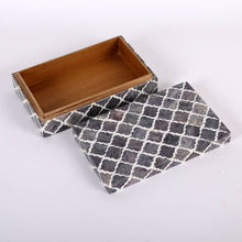 Load image into Gallery viewer, Decorative Box - Moroccan Pattern: Grey & White
