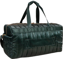 Load image into Gallery viewer, Tubular Quilted Metallic Nylon Duffel Bag