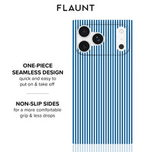 Load image into Gallery viewer, FLAUNT Blue & White Oxford Stripe MagSafe iPhone Case