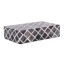 Load image into Gallery viewer, Decorative Box - Moroccan Pattern: Grey & White