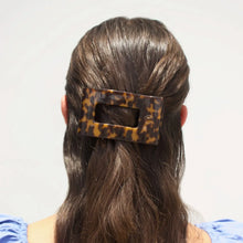 Load image into Gallery viewer, TELETIES Tortoise Flat Rectangle Hair Clip