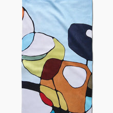 Load image into Gallery viewer, Geometry Tea Towel - Poppies on Blue