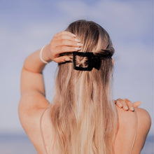 Load image into Gallery viewer, TELETIES Jet Black Flat Square Hair Clip