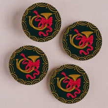 Load image into Gallery viewer, Festive Bugle Coasters - Set of 4