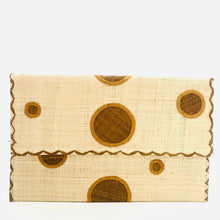 Load image into Gallery viewer, Polka Dot Straw Envelope Clutch