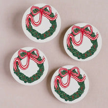 Load image into Gallery viewer, Holiday Wreath Coasters - Set of 4