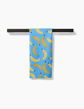 Load image into Gallery viewer, Geometry Tea Towel - Blue Bananas