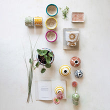 Load image into Gallery viewer, Hand-Painted Stoneware Vase With Abstract Design