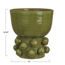 Load image into Gallery viewer, Terracotta Hobnail Footed Vase
