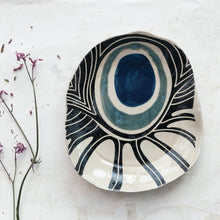 Load image into Gallery viewer, Hand-Painted Stoneware Organic Shaped Platter