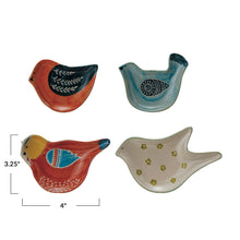 Load image into Gallery viewer, Hand-Painted Stoneware Bird Shaped Dish, 4 Styles