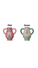 Load image into Gallery viewer, Hand-Painted Stoneware Urn w/ Flower & Handles, 2 Styles