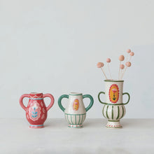 Load image into Gallery viewer, Hand-Painted Stoneware Urn