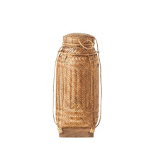 Load image into Gallery viewer, Decorative Woven Bamboo, Rattan & Wood Container w/ Lid