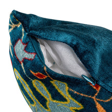 Load image into Gallery viewer, Square Cotton Blend Velvet Printed Pillow w/ Vintage Carpet Pattern