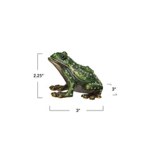 Load image into Gallery viewer, Enameled Metal Frog Shaped Trinket Box w/ Jewels