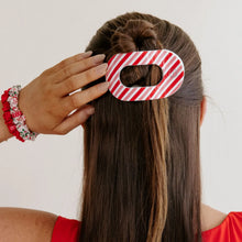 Load image into Gallery viewer, TELETIES Flat Round Hair Clip - Candy Cane