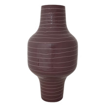 Load image into Gallery viewer, Enameled Metal Striped Vase