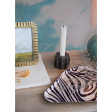 Load image into Gallery viewer, Enameled Metal Trays w/ Striped Design & Gold Edge