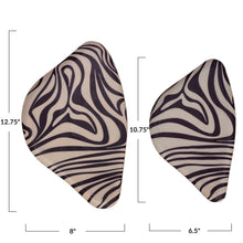 Load image into Gallery viewer, Enameled Metal Trays w/ Striped Design & Gold Edge