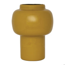 Load image into Gallery viewer, Enameled Metal Vase, Mustard Color