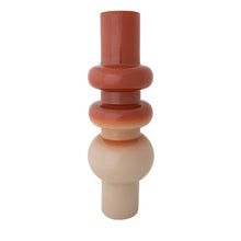 Load image into Gallery viewer, Enameled Metal Vase, Rust & Nude Color Ombre
