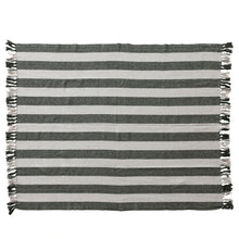 Load image into Gallery viewer, Woven Cotton Striped Throw - Natural & Green