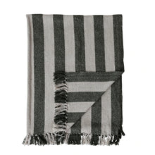Load image into Gallery viewer, Woven Cotton Striped Throw - Natural & Green