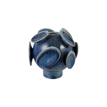 Load image into Gallery viewer, Stoneware Footed Vase with 3D Design - Blue