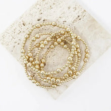 Load image into Gallery viewer, 5PC Metallic Beaded Stretch Bracelets Set