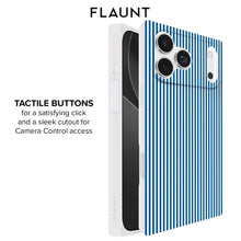 Load image into Gallery viewer, FLAUNT Blue & White Oxford Stripe MagSafe iPhone Case