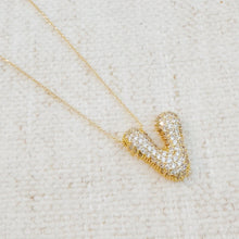Load image into Gallery viewer, Crystal Bubble Initial Necklace