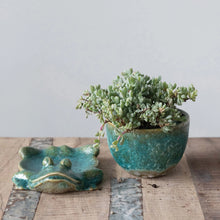 Load image into Gallery viewer, Stoneware Planter with Frog Base