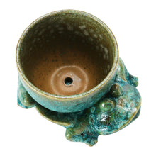 Load image into Gallery viewer, Stoneware Planter with Frog Base