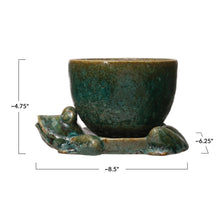 Load image into Gallery viewer, Stoneware Planter with Frog Base