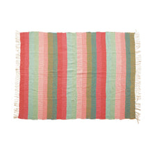 Load image into Gallery viewer, Throw Blanket - Recycled Cotton Blend Striped Throw with Tassels