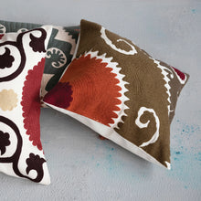Load image into Gallery viewer, Embroidered Pillow with Suzani Embroidery